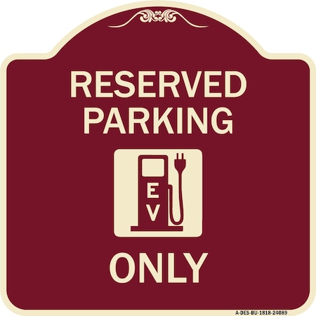 Signmission Ev W/ Electric Vehicle Charging Station Graphic Heavy-Gauge Aluminum Sign, 18" x 18", BU-1818-24089 A-DES-BU-1818-24089